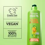 Garnier Fructis Sleek and Shine Intense Smooth Leave In Conditioner, Conditioning Hair Cream for Frizzy, Dry Hair, Plant Keratin + Argan Oil, Value Size, 16.9 Fl Oz