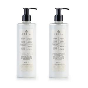 Prija Protective Hair Conditioner with Green Walnut Extract for All Hair Types, Conditions and Nourishes Hair and Protects from External Aggressors with Dispensing Pump 2 x 12.85 Fl. Oz