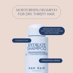 NAK Signature Hydrate Shampoo 350ml - Moisturizing Sulfate-Free Cleanser- Hydrates, Restores & Smooths Color-Treated Hair with Coconut Oil & Peptides - Vegan & Cruelty-Free