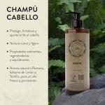 Bube Botanicals, Hair Shampoo, Paraben and Silicone-free, Cleans and Protects, Fresh Aroma of Rosemary, Lemon and Thyme, 100% Natural, Certified Vegan Product, Ideal for Homes and Hotels, 380 ml