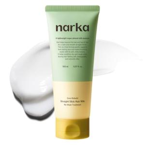 NARKA Leave-In Conditioner Hair Milk – Heat Protectant 392°F (200°C), Anti-Frizz Smoothing Cream, Split End Repair, Lightweight Non-Greasy Hydrating Hair Serum (150ml / 5.07 fl oz.)