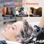 SROLM All-in-1 Hair Dye Shampoo for Women & Men - Natural Black Hair Color to Cover Gray Hair, Herbal Formula with Ginseng & He Shou Wu, Gentle Gray Coverage (Brown)