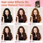 SROLM All-in-1 Hair Dye Shampoo for Women & Men - Natural Black Hair Color to Cover Gray Hair, Herbal Formula with Ginseng & He Shou Wu, Gentle Gray Coverage (Brown)