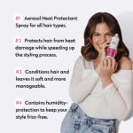 No nothing Sensitive Heat Protection Spray for Hair - Heat Protectant Spray for Women - Vegan, Unscented, Fragrance Free - Travel Size Frizz Control & Thermal Heat Protection