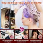 SROLM All-in-1 Hair Dye Shampoo for Women & Men - Natural Black Hair Color to Cover Gray Hair, Herbal Formula with Ginseng & He Shou Wu, Gentle Gray Coverage (Brown)