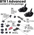 Midland BTR1 Bluetooth Motorcycle Headset – 2 Pack