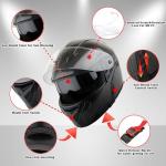Carbon Fiber Modular Full Face Motorcycle Helmet