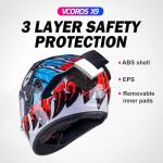 VCOROS X9 Motorcycle Helmet with Bluetooth and Sun Visor (Indian Eagle, XL)