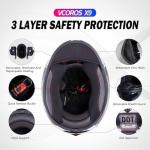 VCOROS X9 Motorcycle Helmet with Bluetooth and Sun Visor (Indian Eagle, XL)