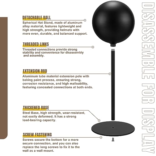 Motofans Metal Helmet Stand with Rotating Hook