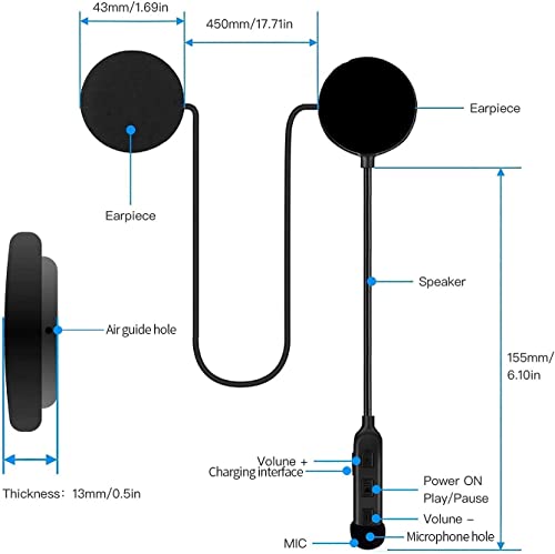 Wireless Motorcycle Helmet Headset with High Sound Quality