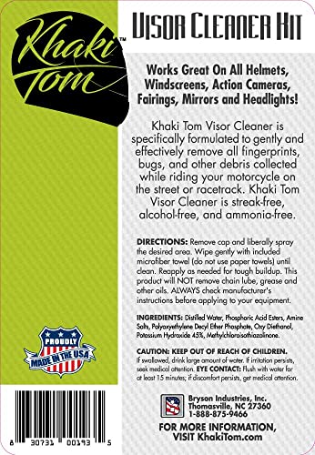 Helmet Cleaner Spray with Microfiber Towel, 2 oz