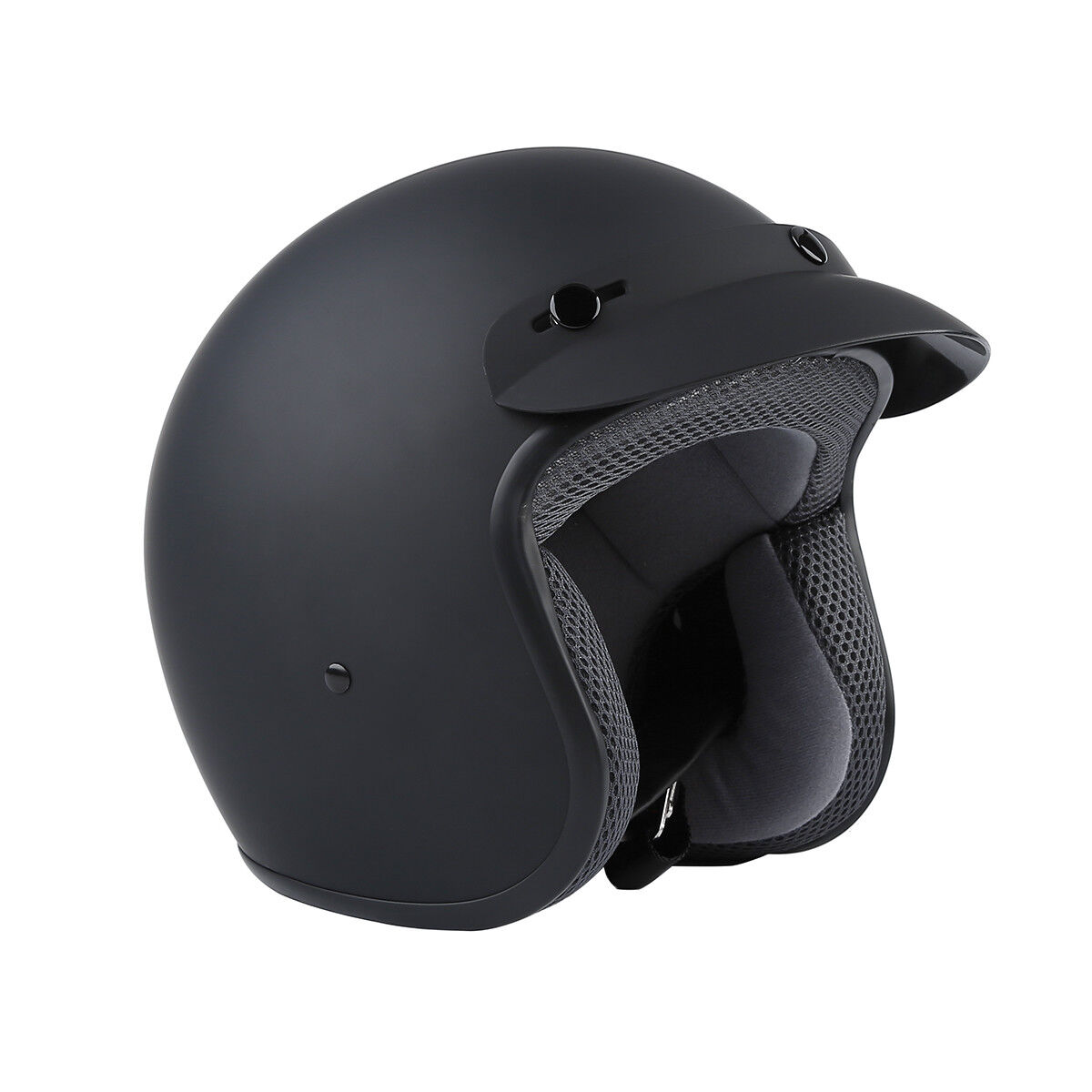 Matte Black Open Face DOT Adult Motorcycle Helmet
