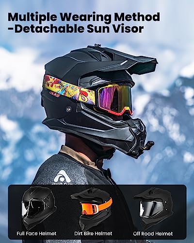 ILM Dual Sport Adventure Motorcycle Helmet - Matte Black