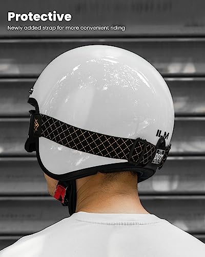 ILM Retro Vintage Open Face Motorcycle Helmet - White