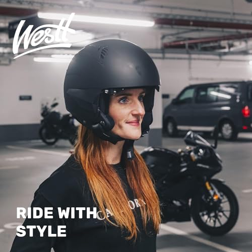 Westt Open Face DOT Approved Motorcycle Helmet - Retro Style