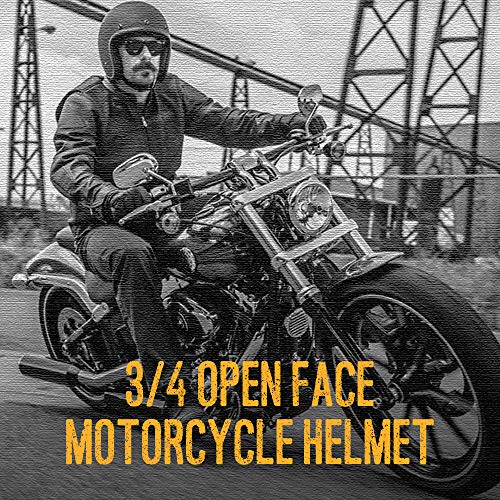 ILM Retro Vintage Open Face Motorcycle Helmet - White