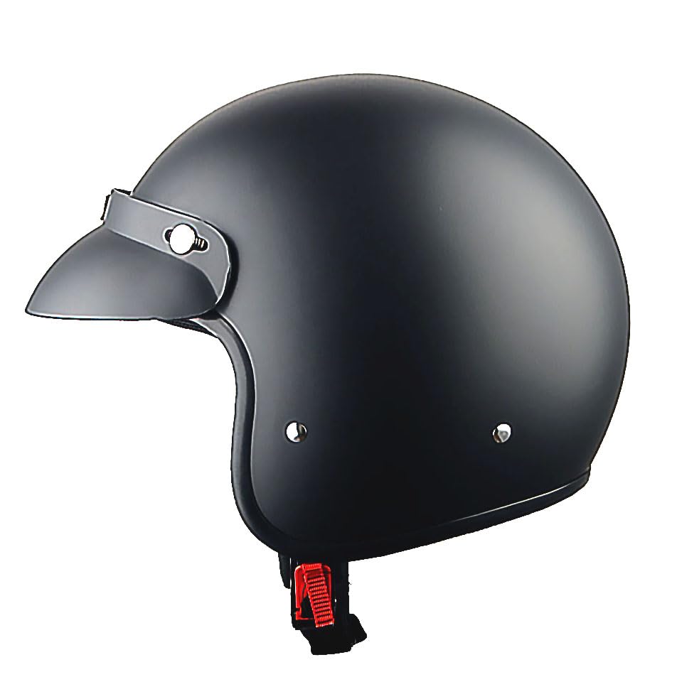 Matt Black Open Face Motorcycle Helmet Large