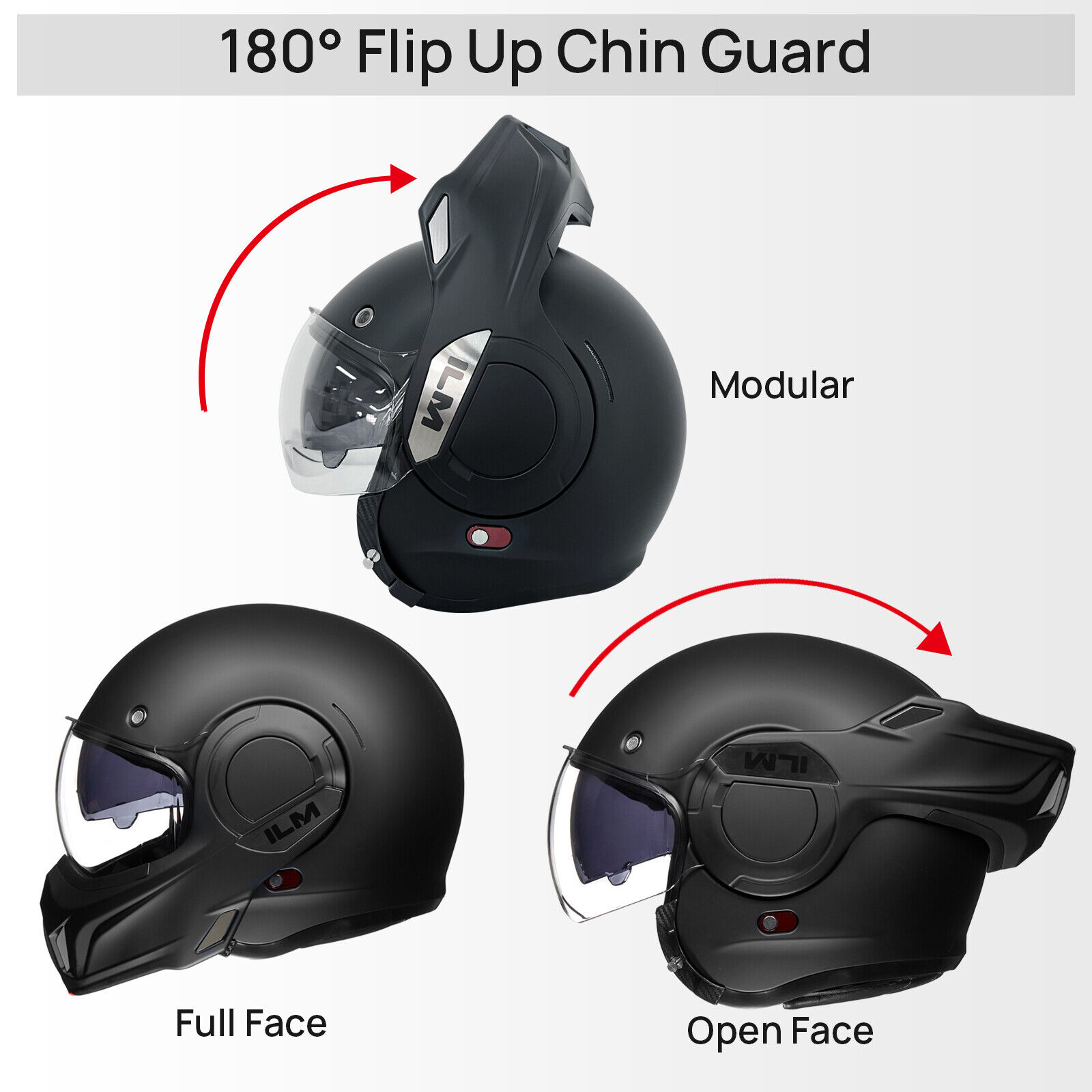 ILM Vintage Full Face Modular Motorcycle Helmet
