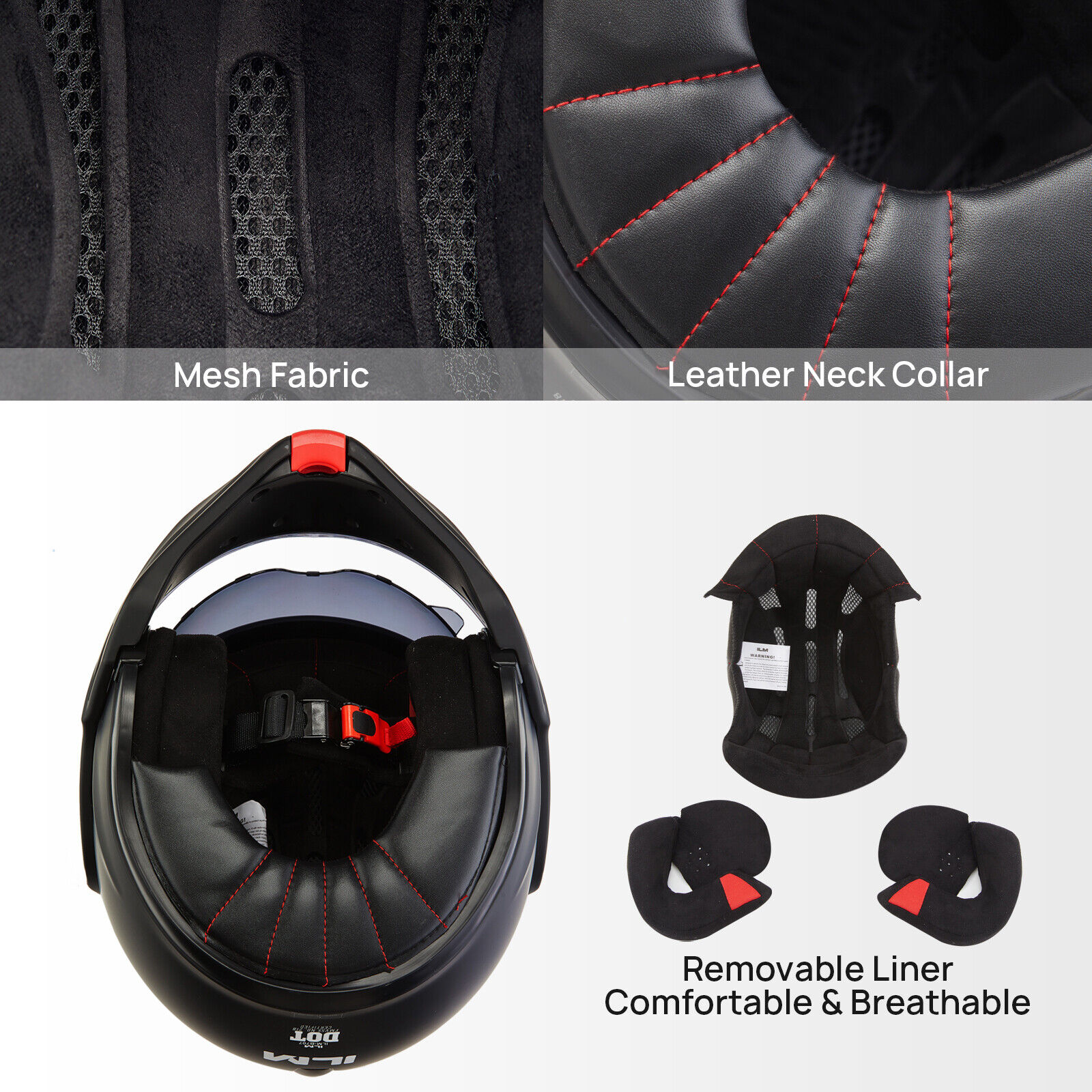 ILM Vintage Full Face Modular Motorcycle Helmet