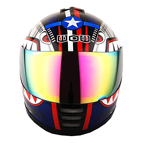 Youth Kids Shark Blue Full Face Motorcycle Helmet