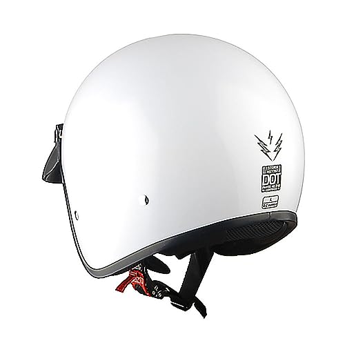 1Storm Glossy White Open Face Motorcycle Helmet