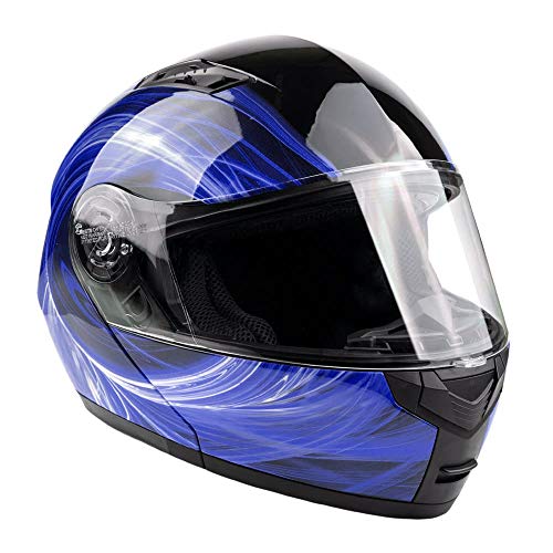 Modular Motorcycle Helmet with Dual Visor - Blue XXL
