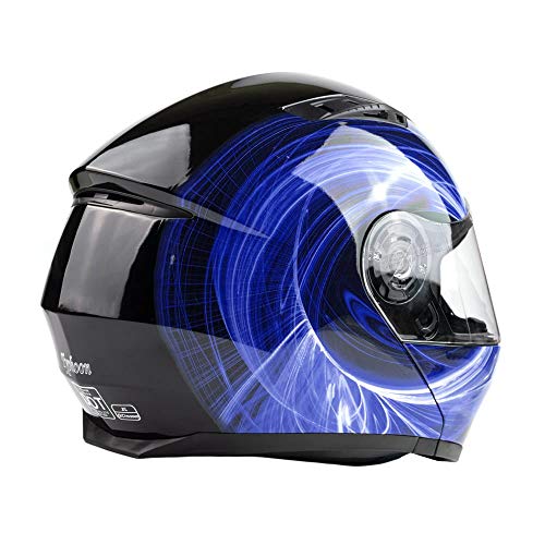 Modular Motorcycle Helmet with Dual Visor - Blue XXL