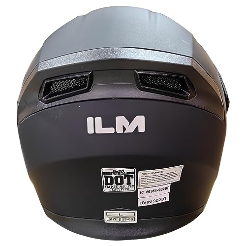 ILM Bluetooth Modular Motorcycle Helmet - Matte Black, Large