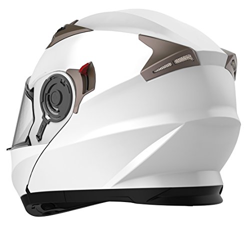 YEMA Modular Helmet - DOT Approved, White, XL