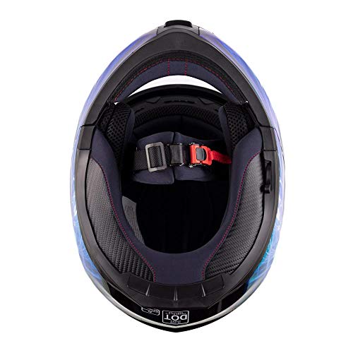 Modular Motorcycle Helmet with Dual Visor - Blue XXL