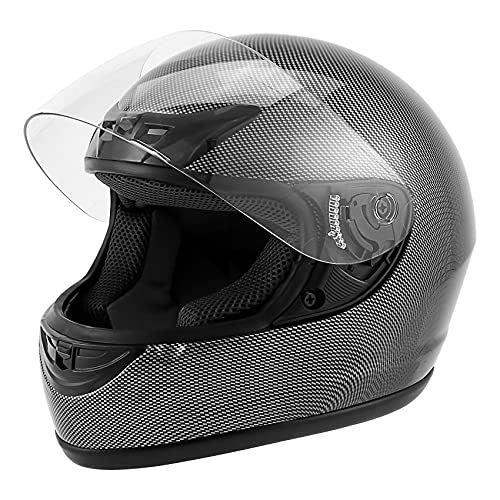 Carbon Fiber Flip Up Full Face Motorcycle Helmet (Large)