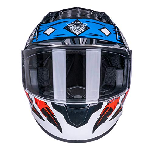 VCOROS X9 Motorcycle Helmet with Bluetooth and Sun Visor (Indian Eagle, XL)