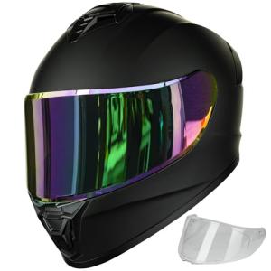 AUBOA Full Face Motorcycle Helmet, Matte Black