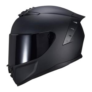JQF Gear Full Face Motorcycle Helmet - Matte Black