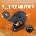 OUMURS Adult ATV Dirt Bike Helmet Set - Matte Black