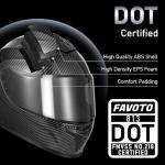 Favoto Carbon Full Face Motorcycle Helmet with Visors