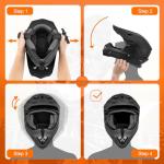 OUMURS Adult ATV Dirt Bike Helmet Set - Matte Black