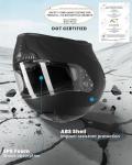 Favoto DOT Approved Full Face Motorcycle Helmet, Black