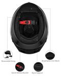 Favoto DOT Approved Full Face Motorcycle Helmet, Black