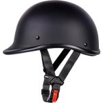 Yesmotor Vintage Matte Black Half Motorcycle Helmet