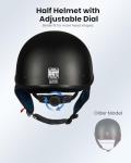 ILM Half Helmet with Sun Visor - DOT Approved