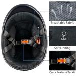 Yesmotor Vintage Matte Black Half Motorcycle Helmet
