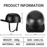 Yesmotor Matte Black Half Cap Motorcycle Helmet