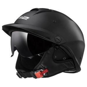 LS2 Rebellion Matte Black Half Helmet - Medium