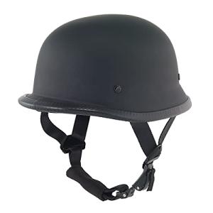 German Flat Black Skull Cap Half Helmet