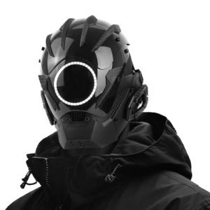Marikito Punk LED Motorcycle Half Mask - White