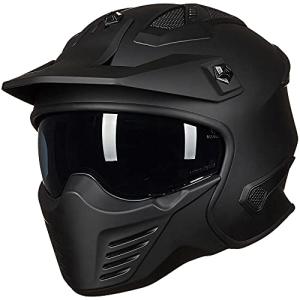 ILM Matte Black Open Face Half Motorcycle Helmet