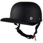 Vintage Open-Face Motorcycle Helmet - Matte Black
