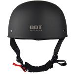 Vintage Open-Face Motorcycle Helmet - Matte Black
